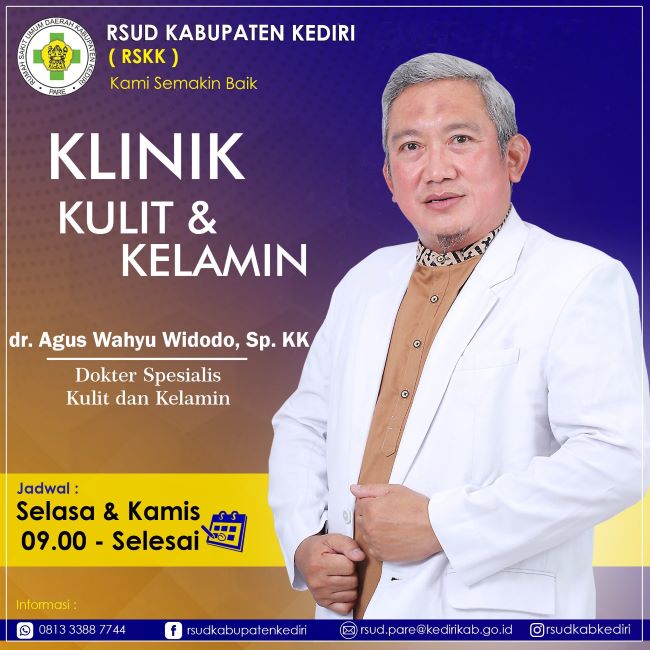 dr. Agus Wahyu Widodo, SpKK Dokter Kulit Kediri : Gambar dari RSUD Kabupaten Kediri Twitter