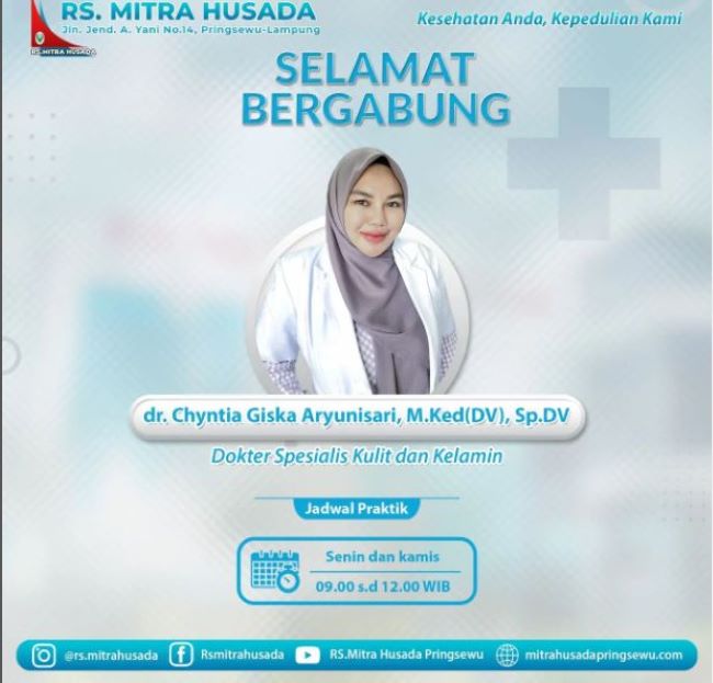 dr. Chyntia Giska Aryunisari, M.Ked(DV), Sp.DV Dokter Kulit Bandar Lampung : Gambar dari RS Mitra Husada Pringsewu Site