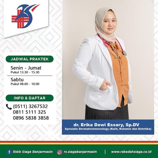 dr. Erika Dewi Essary, Sp.DV Dokter Kulit Banjarmasin : Gambar dari RS Khusus Bedah Facebook