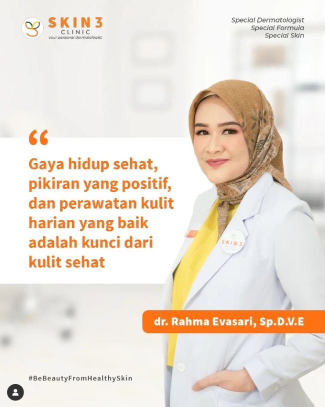 dr. Rahma Evasari, Sp.D.V.E Dokter Kulit Jakarta Timur : Gambar dari Skin 3 Instagram