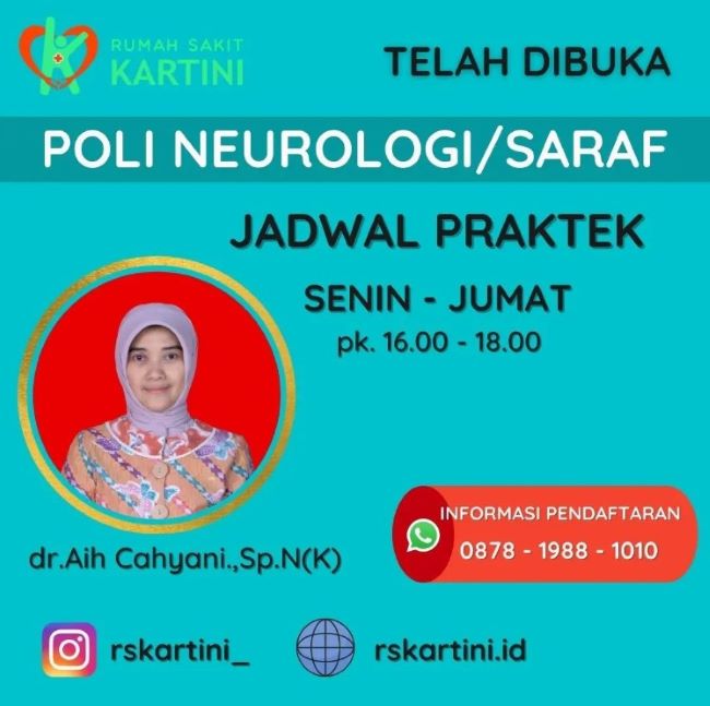 dr. Aih Cahyani, Sp.N (K) Dokter Saraf di Bandung : Gambar dari RS Kartini Instagram