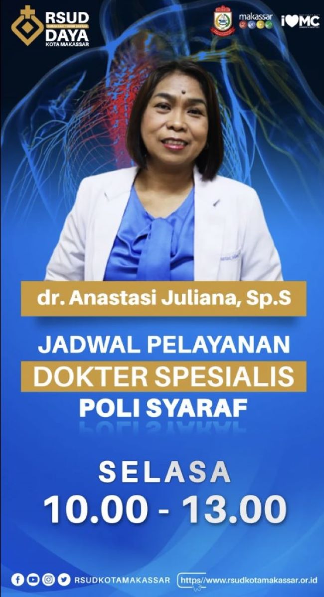 dr. Anastasi Juliana, Sp.S Dokter Saraf di Makassar : Gambar dari RSUD Kota Makassar Site