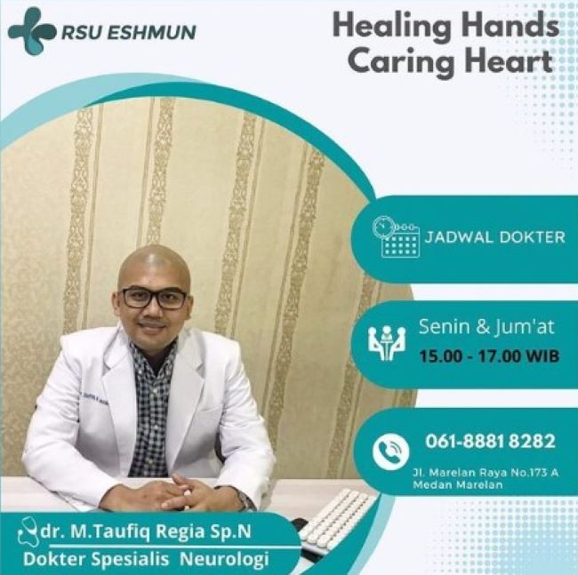 dr. Muhammad Taufiq Regia Arnaz, Sp.N Dokter Saraf di Medan : Gambar dari RS Eshmun Instagram