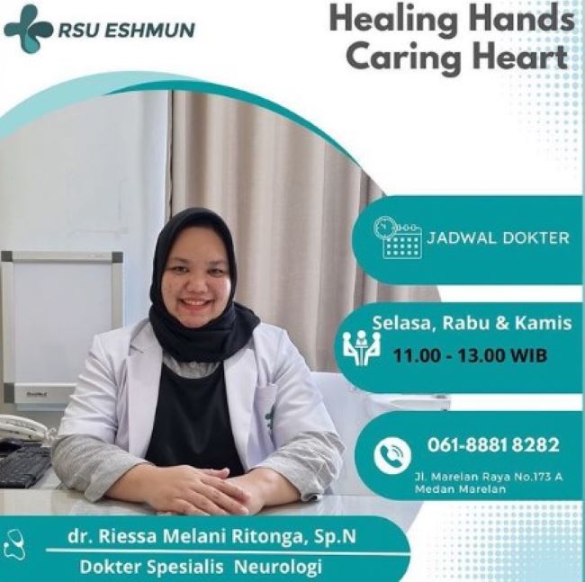 dr. Riessa Melani Ritonga, Sp.N Dokter Saraf di Medan : Gambar dari RS Eshmun Instagram