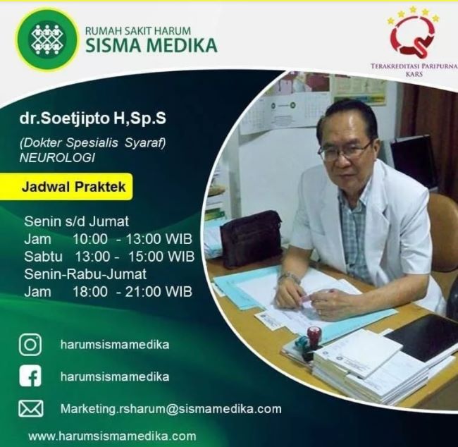 dr. Soetjipto Hamiprodjo, Sp.S Dokter Saraf Terbaik di Jakarta : Gambar dari RS Harum Sismamedika Site